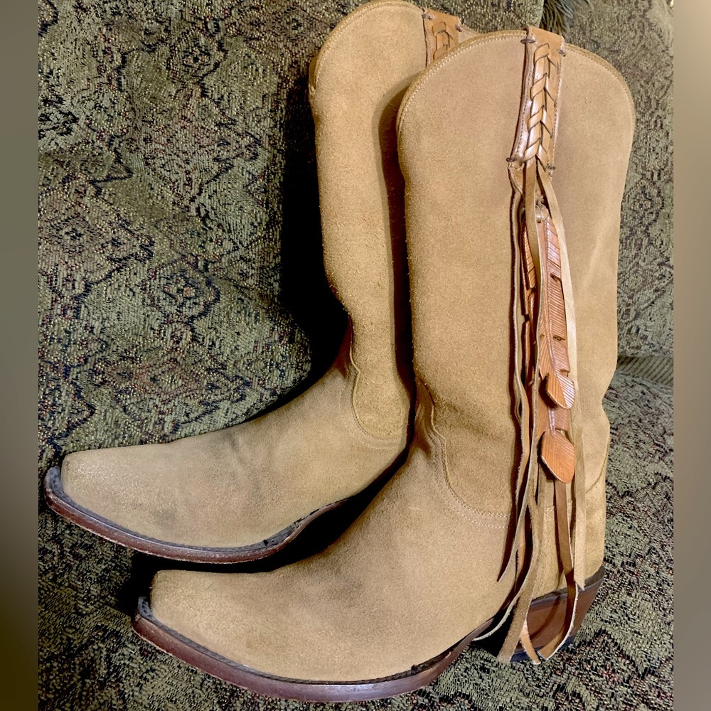 Womens Lucchese Tori Snip Toe Suede Boots